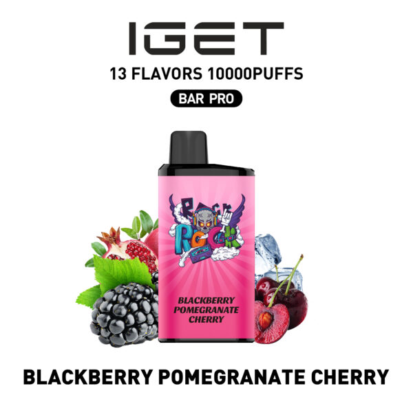 IGET BAR PRO 10000PUFFS Blackberry Pomegranate Cherry
