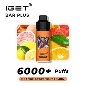 IGET BAR PLUS 6000Puffs ORANGE GRAPEFRUIT LEMON