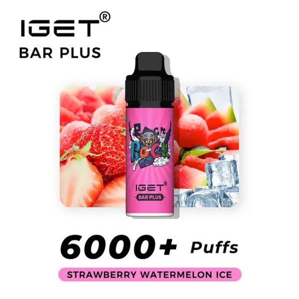 IGET BAR PLUS 6000PUFFS Strawberry Watermelon Ice (3PCS)