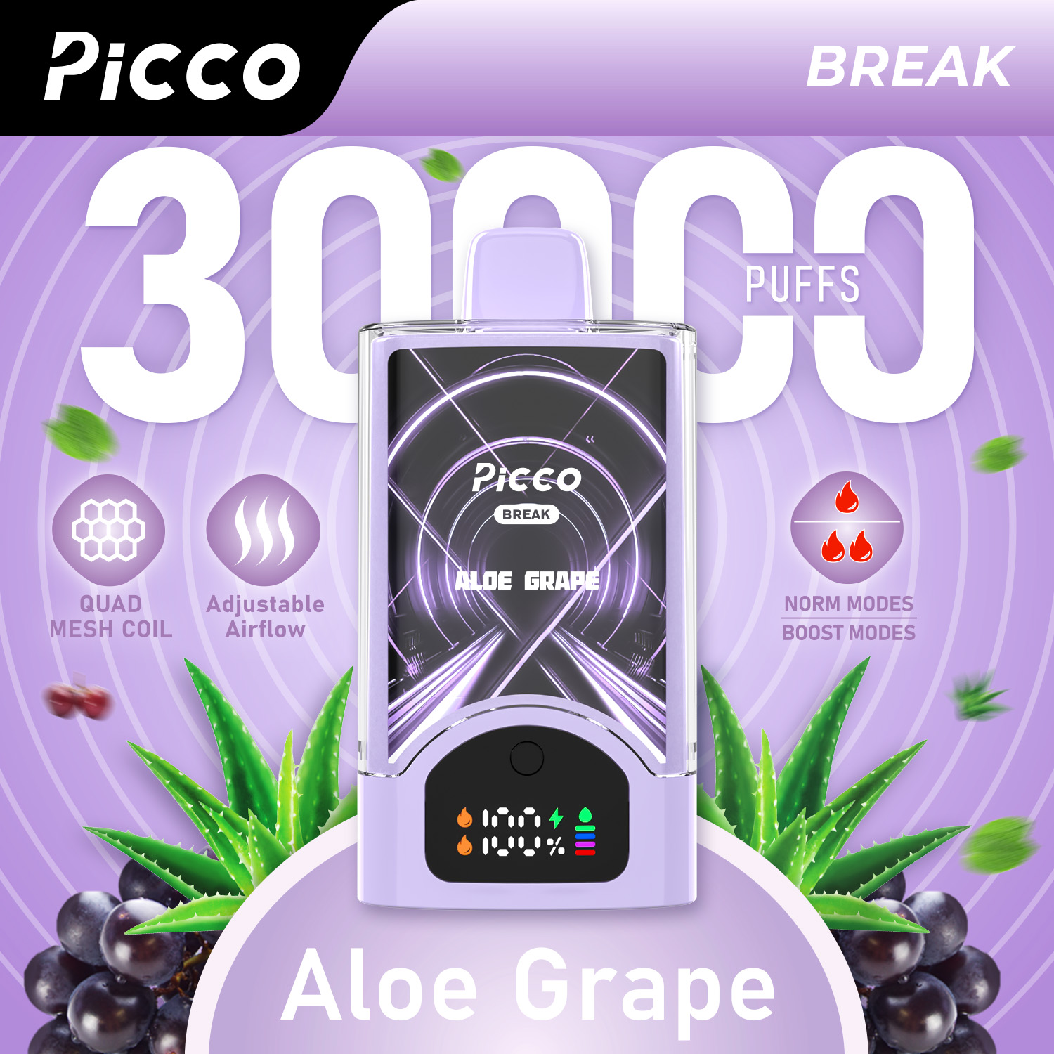Picco BREAK 30000PUFFS Aloe Grape