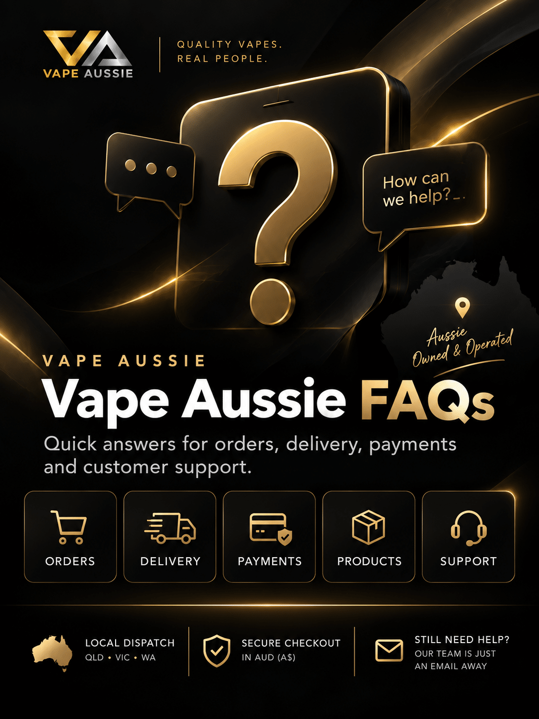 Vape Aussie FAQs customer support information
